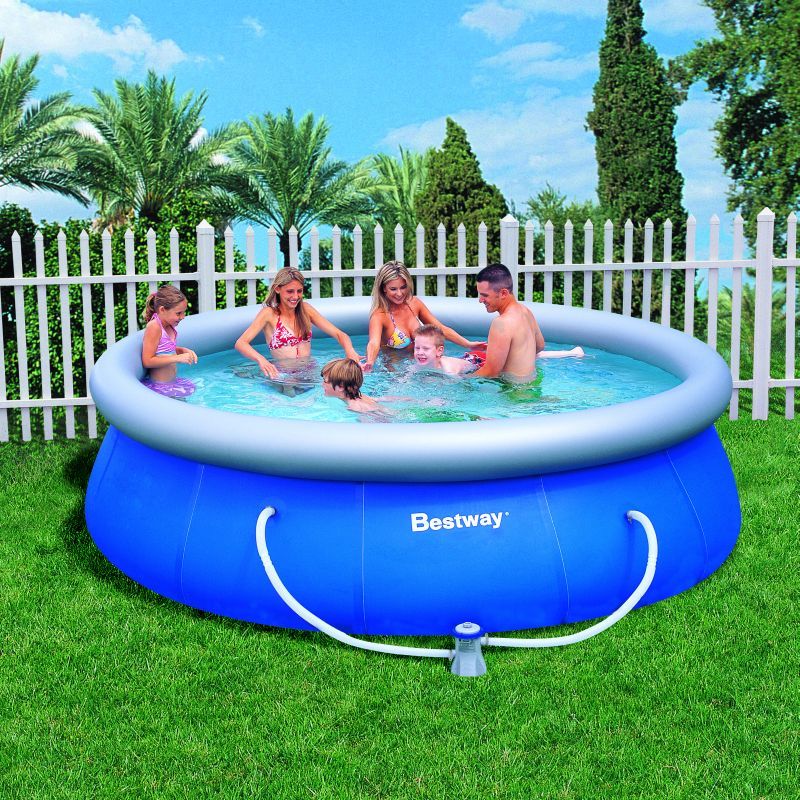 Bestway Schwimmbecken Fast Set Pool mit Pumpe 366 x 91 cm