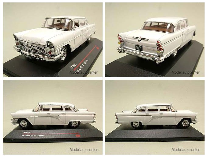 GAZ 13 Tschaika 1965 weiß, Modellauto 143 / IST Models