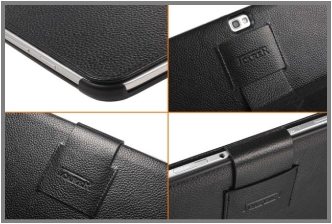 ECHT LEDER SCHWARZ CASE TASCHE HÜLLE SCHALE für Samsung Galaxy Note