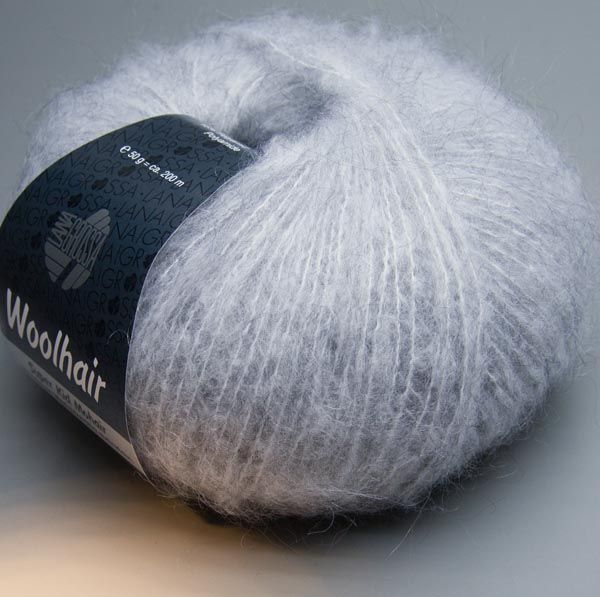 Lana Grossa Woolhair 005 hellgrau 50g Wolle