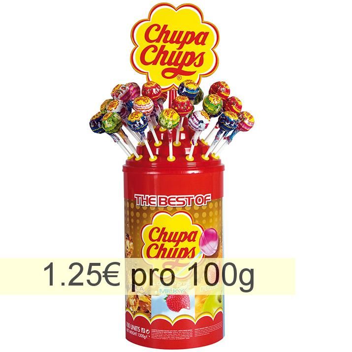 Chupa Chups Best of Lutscher Lolli, 100 Stück, 1200g