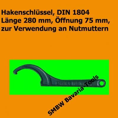 Hakenschlüssel, DIN 1804, Nutmutter Schlüssel