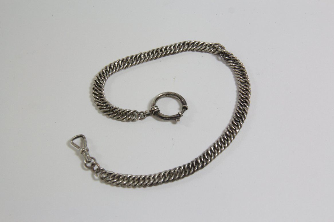 Kette Taschenuhr Silber geprüft 19.Jhd