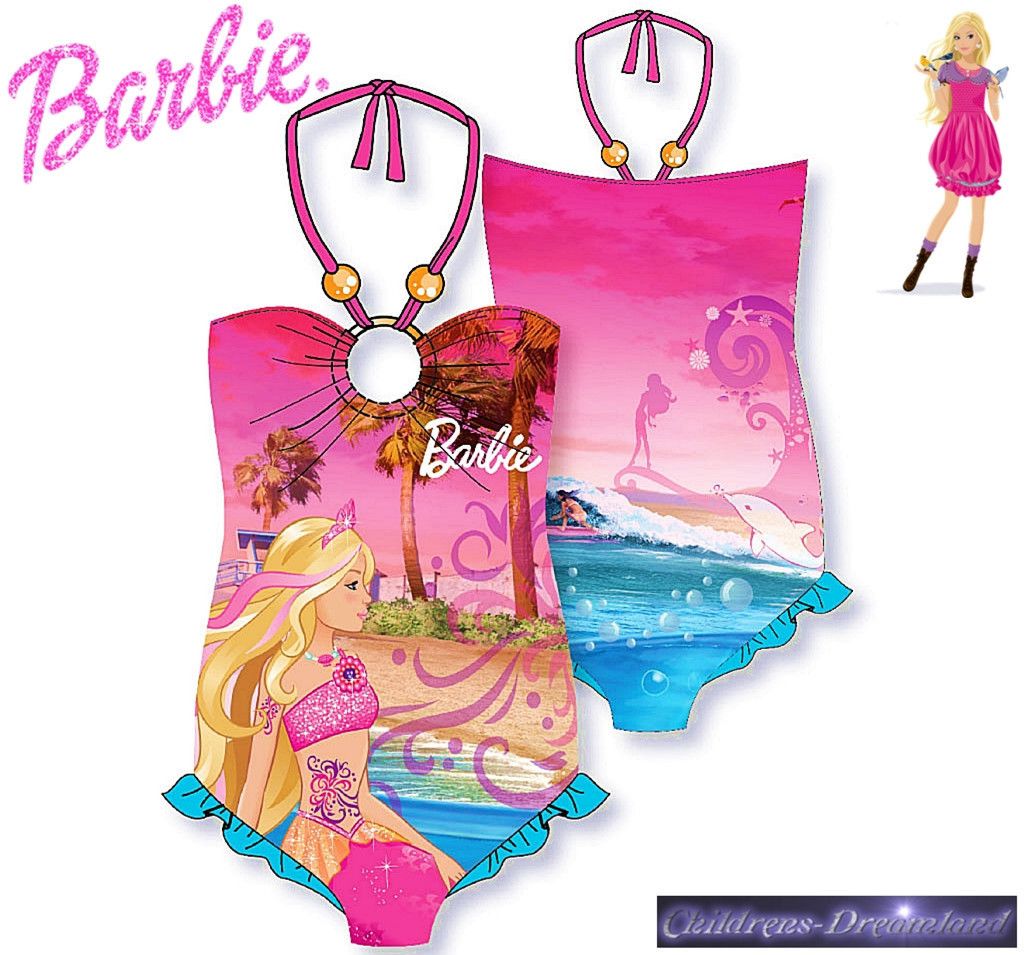 BARBIE Badeanzug PINK 98 104 110 116 122 128 MERMAID♥