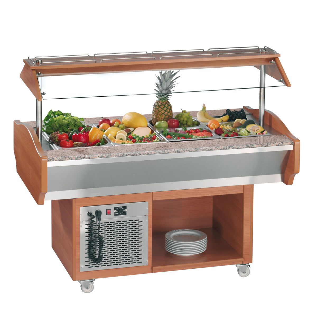 Gastro Buffet kalt Kühlvitrine Vitrine Kühltheke 150x90x87/132cm