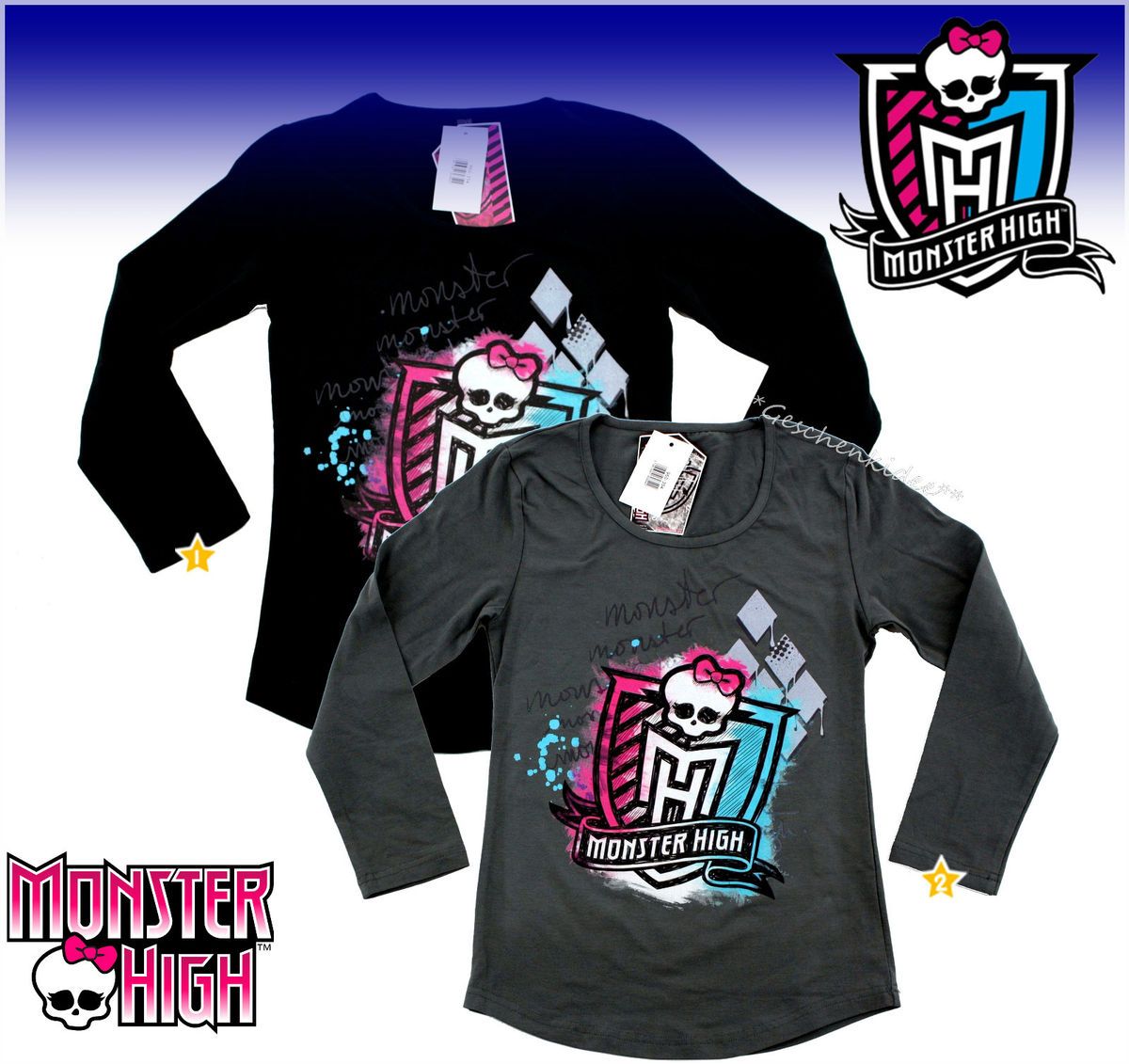 MONSTER HIGH LANGARM SHIRT 128☆134☆140☆146☆152☆158