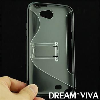 Black Brushed Clear Stand Tpu Soft Gel Case For Samsung Galaxy Note 2