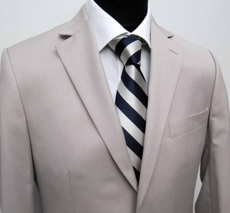 130*Muga Herren Anzug Elegant Slim Gr.48 Beige