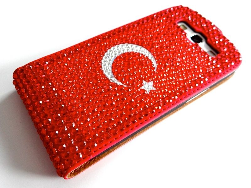 Samsung Galaxy S3 i9300 STRASS leder Tasche ETUI cover Hülle BLING