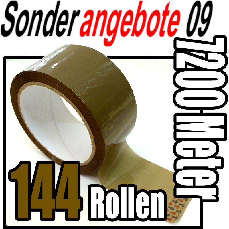 144 Rollen KLEBEBAND braun Packetband Packband Packfilm Paketklebeband