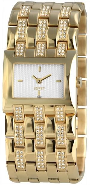  UHR SILBER GOLD STRASS EDELSTAHL ARMBANDUHR ES103252004 UVP 139 90