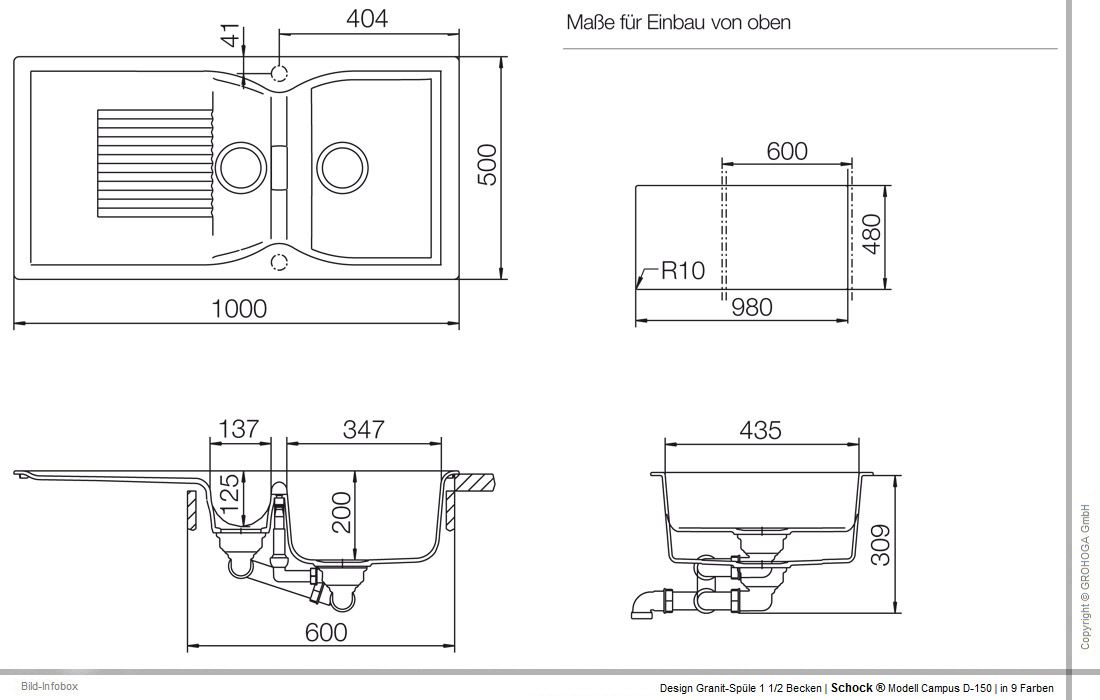 Schock Campus D 150 Granit Spüle Einbauspüle Küche