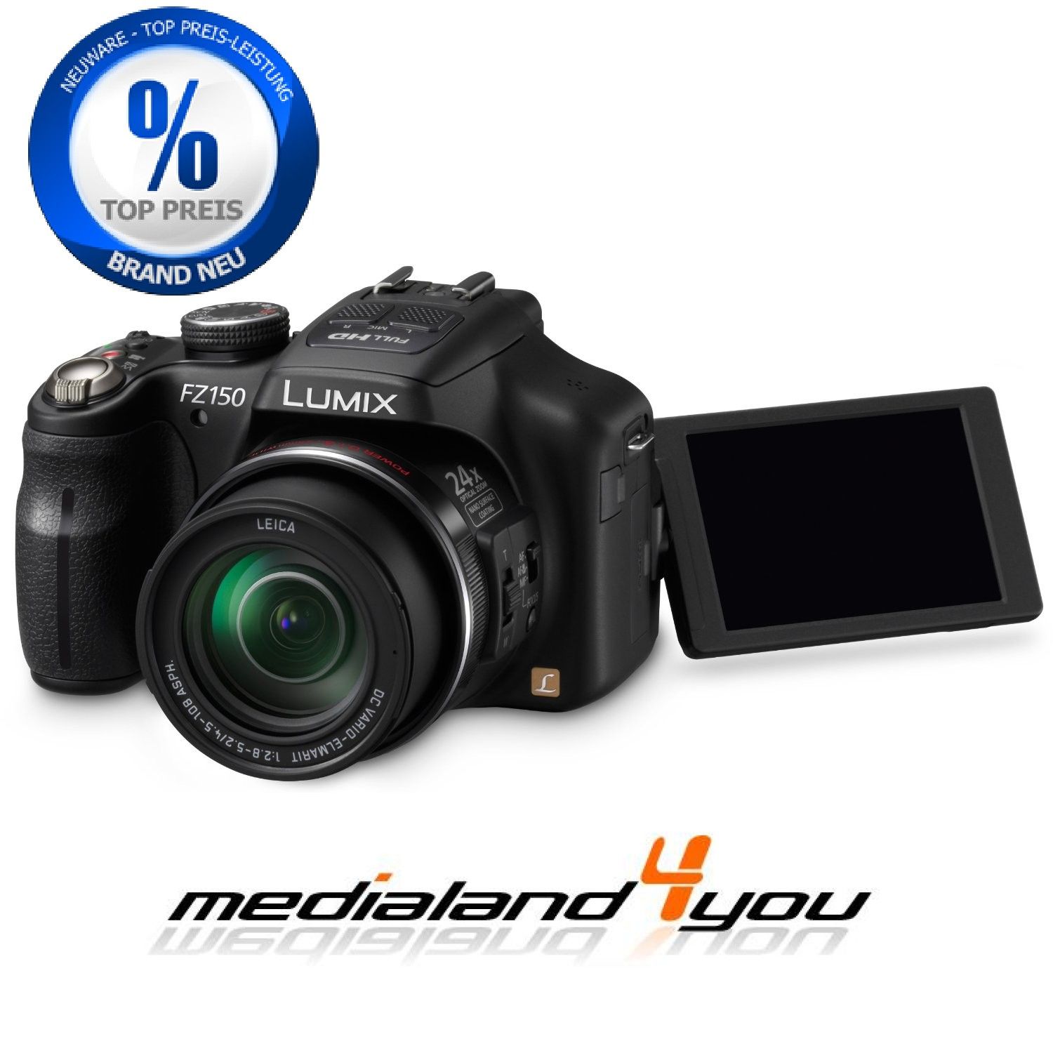 Lumix DMC FZ150 schwarz Neu FZ 150 Zubehör 4GB 5025232639687