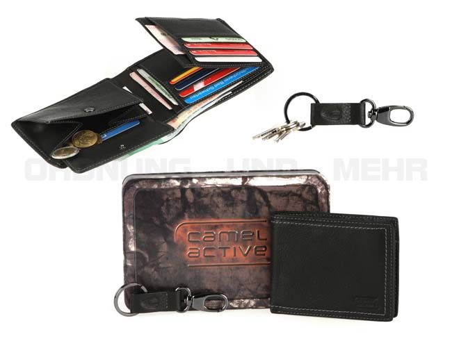 CAMEL ACTIVE Geldbörse Geldbeutel Leder +Schlüsselring GESCHENKSET