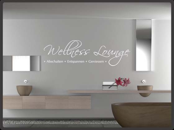 S156 Wandtattoo Spruch WELLNESS LOUNGE Bad WC Spa Entspannen