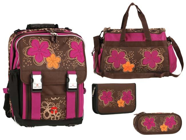 TAKE IT EASY Schulrucksack CUT FLOWER Ranzen SET 4 tlg Schulranzen