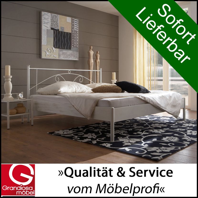 Metallbett / 160 x 200 / schwarz   silber gewischt / SONDERAKTION