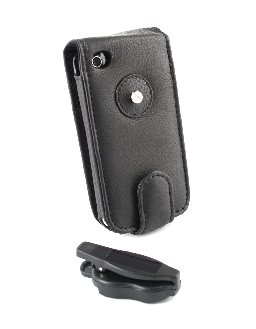 Leder  Schutzhülle für Apple iPhone 4/4s, mit Gürtel Clip