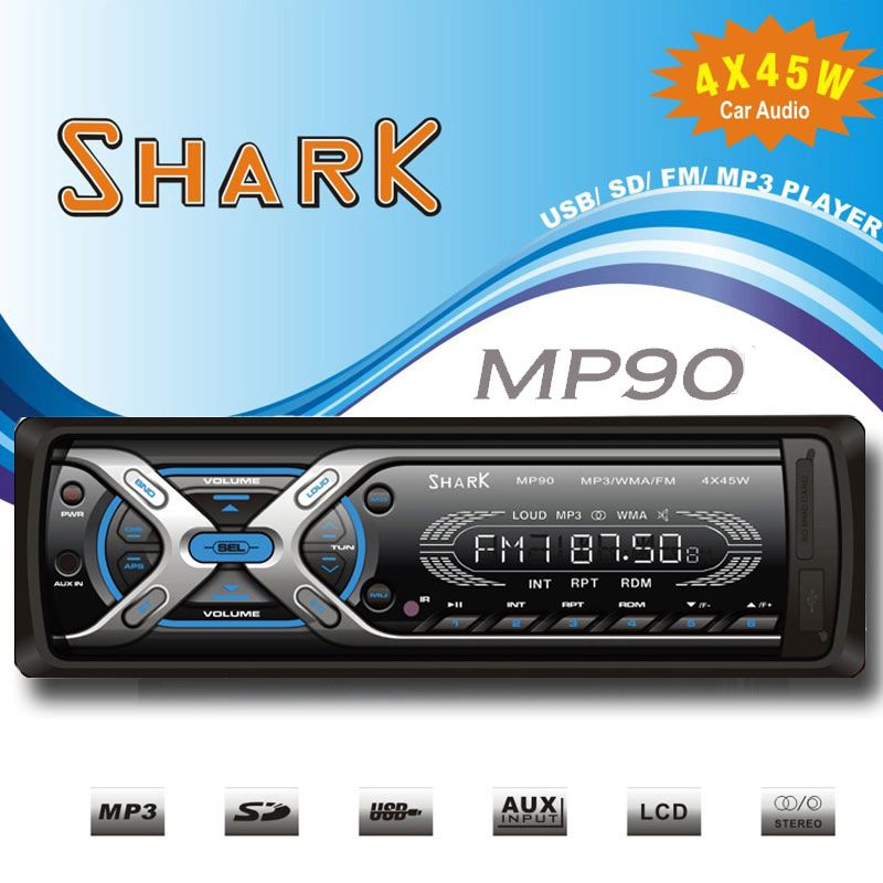 Autoradio 180 WATT HDx  USB SD BLUE CHROM LED 64GB ID3 AUX IN