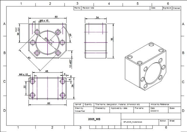 Spindelmutter Spannblock, Kugelumlaufspindel, CNC Eigenbau