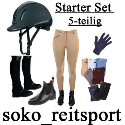 SET Reithose,Reithelm,Reitstiefelette,Chaps,Handschuhe