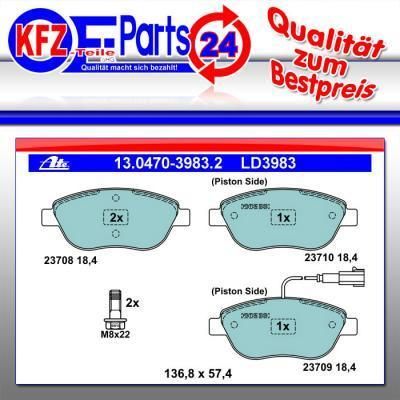 CERAMIC BREMSBELÄGE FIAT BRAVO 198 STILO 192 Multi Wagon VORNE