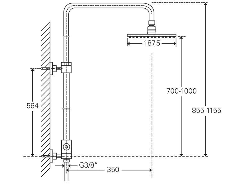 Treos Duschsystem mit Regenbrause   190.2770