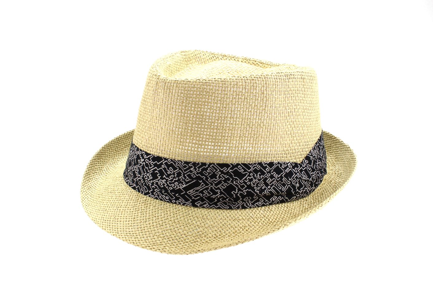 TRILBY HUT Herren Damen Strohhut Stroh Elegant in Beige