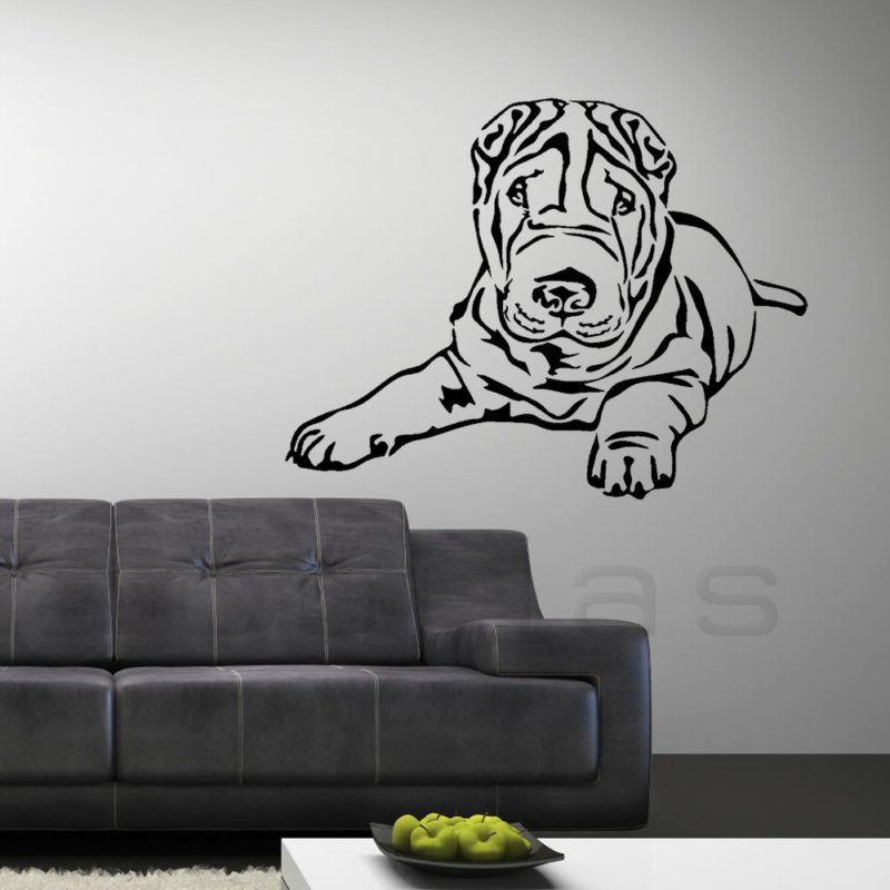 Shar Pei Hunde Wandtattoo Hundeaufkleber Art219