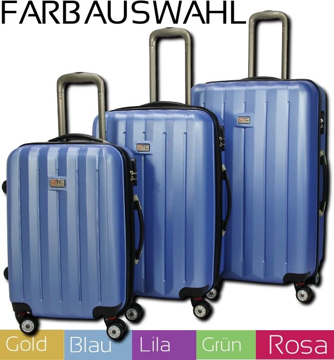 PREMIUM Hartschalen Reisekoffer Set 3tlg. 5 Farben l Koffer Trolley