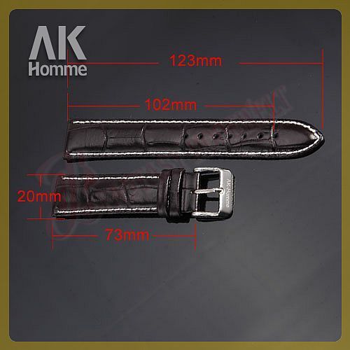 Neu weich Herren AK homme Ersatz Leder Armband Uhr 20mm 22mm 24mm