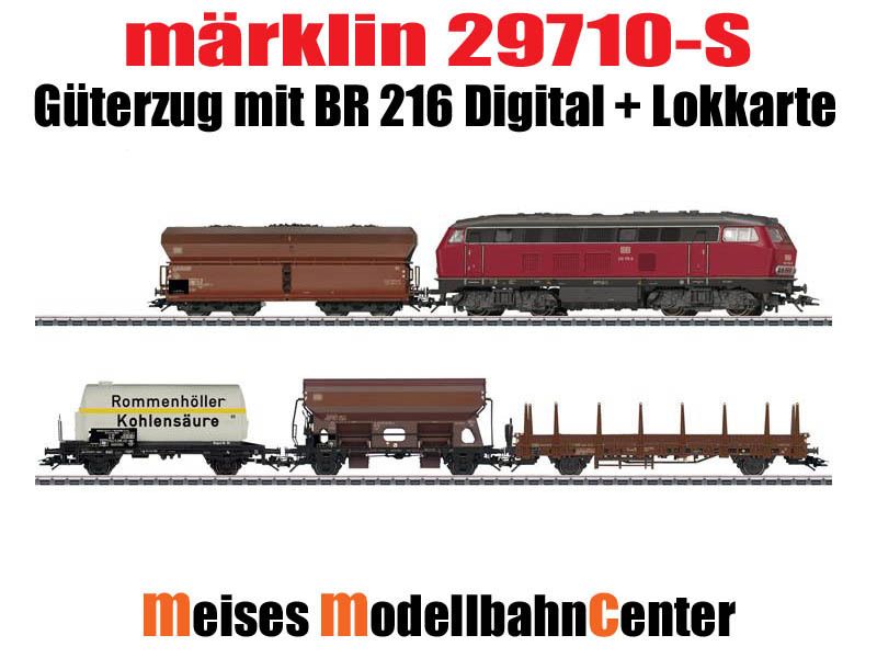 Märklin 29710 S Güterzug mit BR 216 Digital + Lokkarte   Neu mit