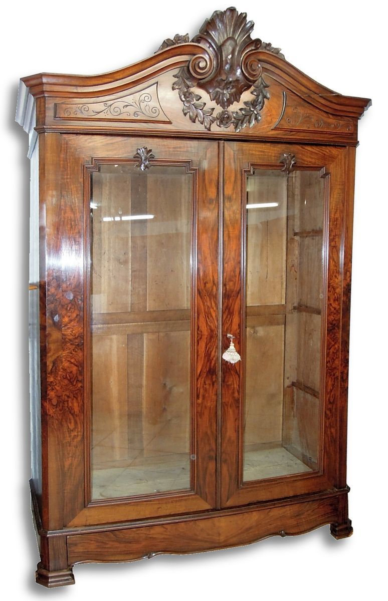 Vitrine #63·Louis Philippe·um 1890·Wurzelnuss·Furnier·massiv