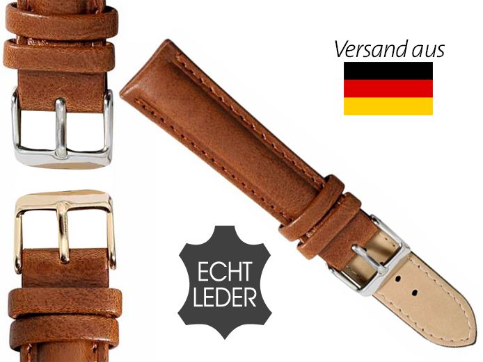 18,20 mm UHRENARMBAND UHRARMBAND ECHT LEDER BAND FEDERSTEG UHRBAND