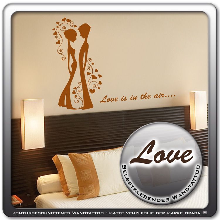 WT253 Wandtattoo Liebe Schlafzimmer Herzen Sticker Aufkleber Hochzeit