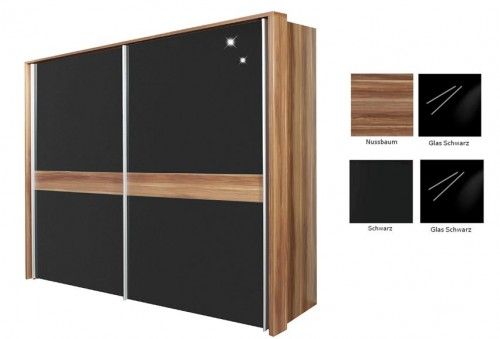 Kleiderschrank 252 cm in Matt Schlafzimmerschrank 2 Schiebetüren