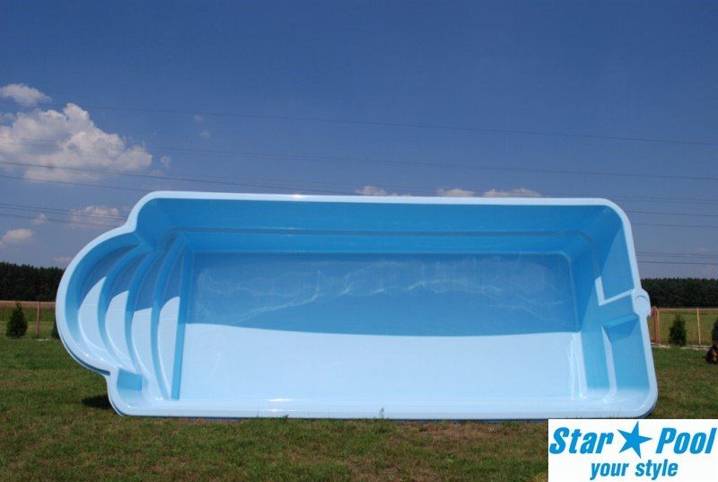 Gfk Schwimmbecken Set Pool Schwimmbad Becken Roma 6,00x3,00x1,45 Top