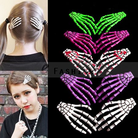 Haarklammer Haarspange Punk Skelett Style Damen Haarschmuck Haarreif