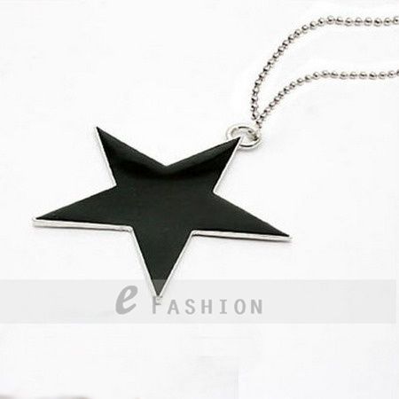 Halskette Stern Anhänger Damen Lange Kette lady Star necklace NEU 101