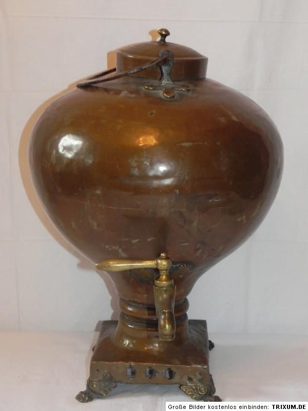 Antiker Kupfer Topf Wasser Behälter Samovar Orient ? Asien ? Kessel