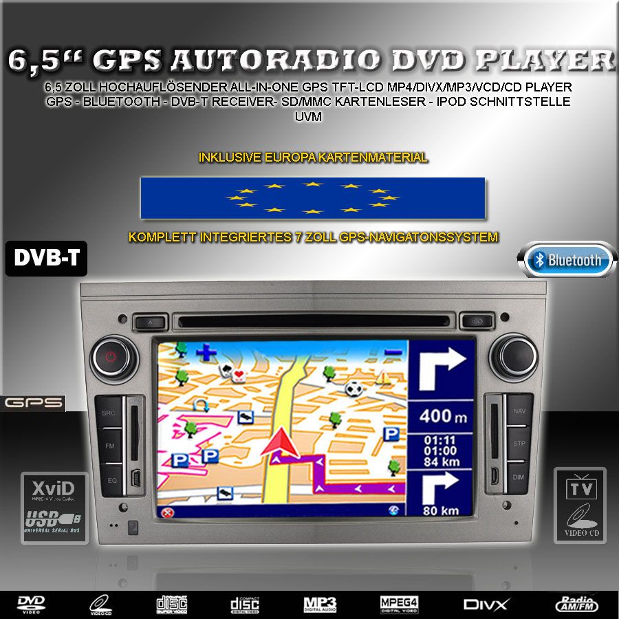 2DIN OPEL NAVI DVD DVB T BLUETOOTH LENKRADFERNBEDIENUNG