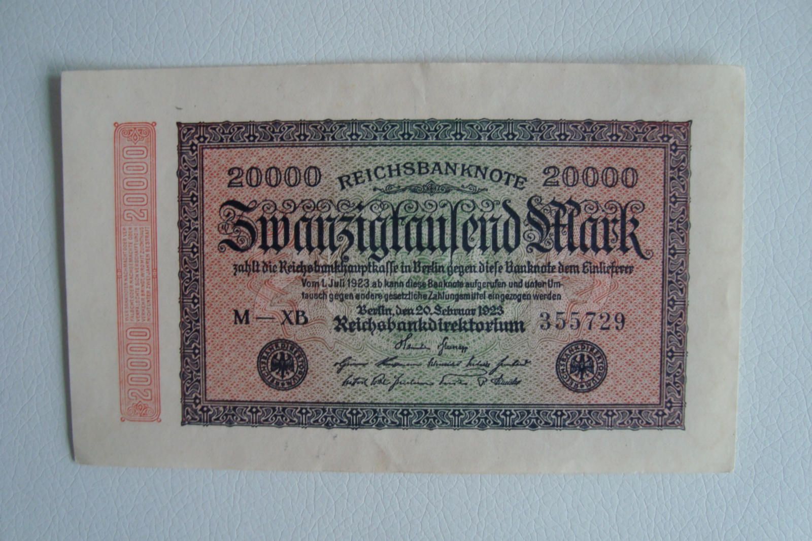 650) Reichsbanknote 20000 Mark Berlin 1923 KN 6stellig