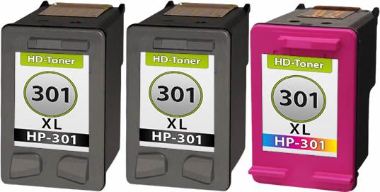 3x HP 301 XL TINTE PATRONEN DESKJET 1000 1050 1055 2050A 3050A 3000