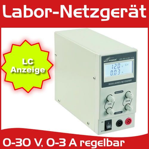 LABOR NETZGERÄT MCPOWER LBN 303 0 30 V, 0 3 A REGELBAR