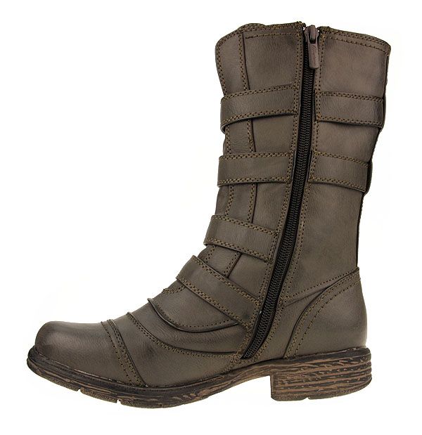 Mustang Shoes Gr.36 Damen Stiefel Winter Schuhe Kaffee Braun Riemen