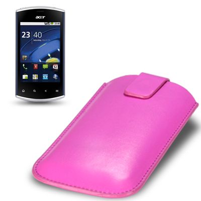 PU LEATHER POCKET CASE FOR ACER LIQUID MINI E310 PINK