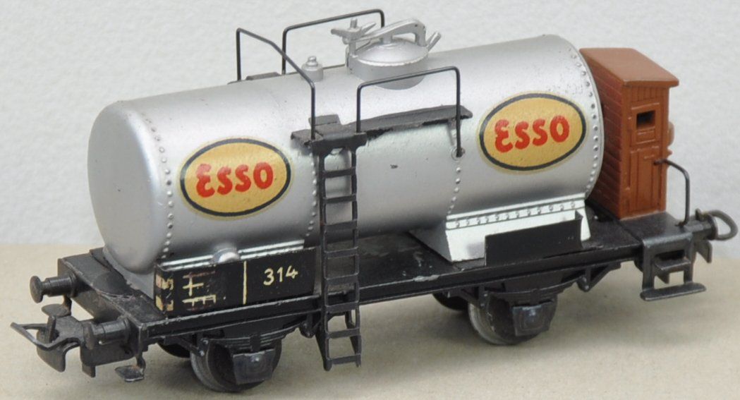 Märklin 314 E .4 Kesselwagen Esso Brhs silber Guß__HO