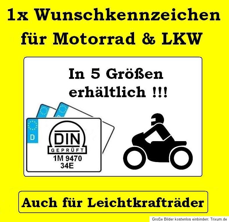 St. Motorrad Kennzeichen / Nummernschild Standard EU *In 5 Größen