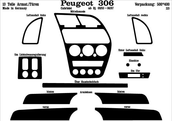 Wurzelholz Peugeot 306 7D passt für Cabrio