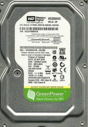 NEW WESTERN DIGITAL WD3200AVVS AV GP 320GB 7200RPM 3Gb/s 8MB Cache